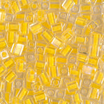 4mm Lemon Lined Crystal Miyuki Cube Bead (125 Gm) #202