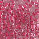 4mm Carnation Pink Lined Crystal Miyuki Cube Bead (125 Gm) #208