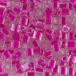 4mm Fuchsia Lined Crystal Miyuki Cube Bead (125 Gm) #209