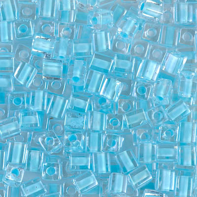 4mm Aqua Mist Lined Crystal Miyuki Cube Bead (125 Gm) #220