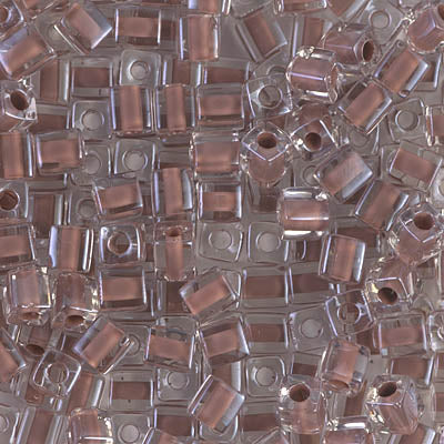 4mm Cocoa Lined Crystal Miyuki Cube Bead (125 Gm) #224