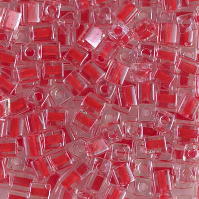 4mm Cherry Lined Crystal Miyuki Cube Bead (125 Gm) #226