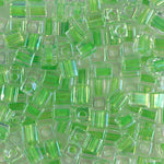 4mm Light Green Lined Crystal Miyuki Cube Bead (125 Gm) #228