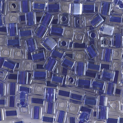 4mm Royal Blue Lined Crystal Miyuki Cube Bead (125 Gm) #239