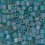 3mm Matte Transparent Teal AB Miyuki Cube Bead (125 Gm) #2405F