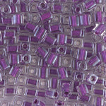 4mm Magenta Lined Crystal Miyuki Cube Bead (125 Gm) #243