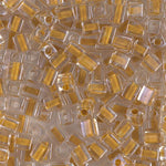 4mm Squash Lined Crystal Miyuki Cube Bead (125 Gm) #244