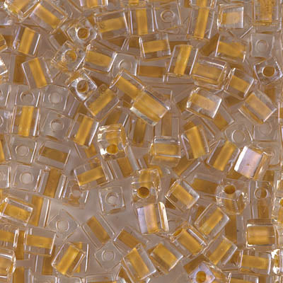 4mm Squash Lined Crystal Miyuki Cube Bead (125 Gm) #244