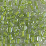 4mm Lime Lined Crystal Miyuki Cube Bead (125 Gm) #245