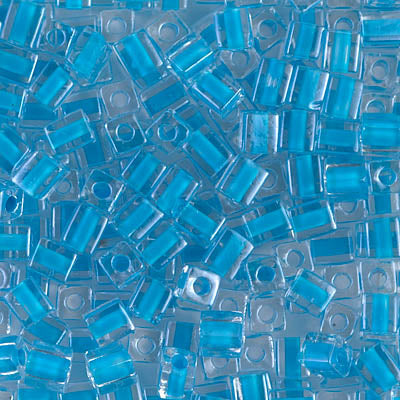 4mm Dark Aqua Lined Crystal Miyuki Cube Bead (125 Gm) #247