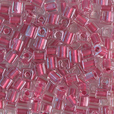 4mm Sparkling Rose Lined Crystal Miyuki Cube Bead (125 Gm) #2603