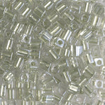 4mm Sparkling Celery Lined Crystal Miyuki Cube Bead (125 Gm) #2604