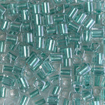 4mm Sparkling Aqua Green Lined Crystal Miyuki Cube Bead (125 Gm) #2605