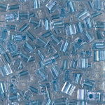 4mm Sparkling Sky Blue Lined Crystal Miyuki Cube Bead (125 Gm) #2606