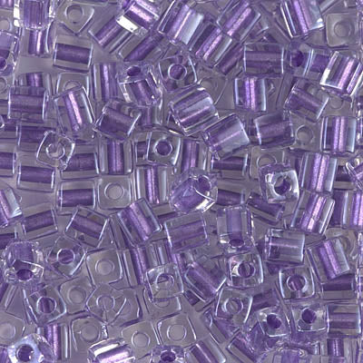 4mm Sparkling Purple Lined Crystal Miyuki Cube Bead (125 Gm) #2607