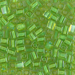 4mm Mint Lined Chartreuse Miyuki Cube Bead (125 Gm) #2634