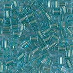 4mm Sparkling Celery Lined Aqua Miyuki Cube Bead (125 Gm) #2638