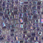 4mm Amethyst Lined Crystal AB Miyuki Cube Bead (125 Gm) #274