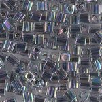 4mm Noir Lined Crystal AB Miyuki Cube Bead (125 Gm) #283