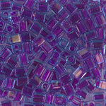 4mm Fuchsia Lined Aqua Luster Miyuki Cube Bead (125 Gm) #352