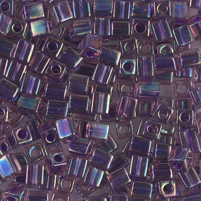 4mm Purple Lined Amethyst AB Miyuki Cube Bead (125 Gm) #356