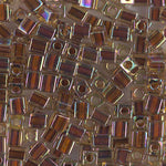 4mm Root Beer Lined Light Topaz AB Miyuki Cube Bead (125 Gm) #357