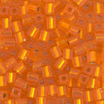 4mm Matte Silver Lined Orange Miyuki Cube Bead (125 Gm) #8F