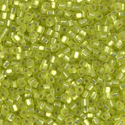 5/0 Matte Silver Lined Chartreuse Miyuki Triangle Seed Bead (125 Gm) #1801F