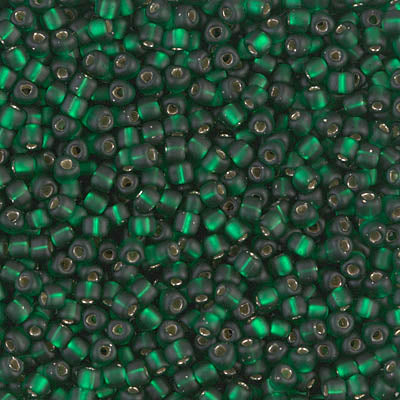 5/0 Matte Silver Lined Dark Green Miyuki Triangle Seed Bead (125 Gm) #1806F