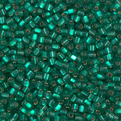 5/0 Matte Silver Lined Emerald Miyuki Triangle Seed Bead (125 Gm) #1807F