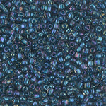 8/0 Sparkling Lined Midnight Blue AB Miyuki Triangle Seed Bead (125 Gm) #1831