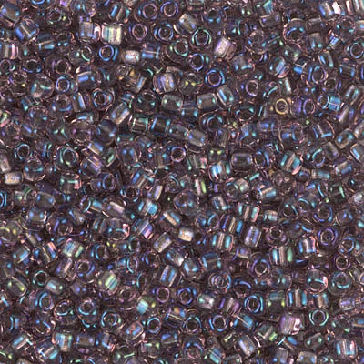 8/0 Sparkling Lined Smoky Amethyst AB Miyuki Triangle Seed Bead (125 Gm) #1836