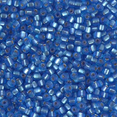 5/0 Matte Silver Lined Sapphire Miyuki Triangle Seed Bead (125 Gm) #19F