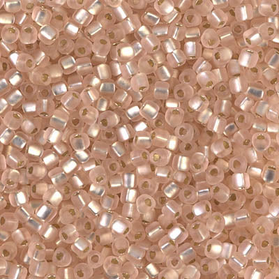 5/0 Matte Silver Lined Light Blush Miyuki Triangle Seed Bead (125 Gm) #23F