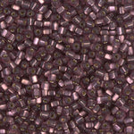 8/0 Matte Silver Lined Dark Smoky Amethyst Miyuki Triangle Seed Bead (125 Gm) #2432F