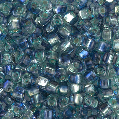 5/0 Rococo Silver Lined Aqua Sapphire Miyuki Triangle Seed Bead (125 Gm) #3281