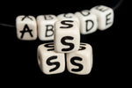 12mm Ceramic "S" Alphabet Bead #ABD119