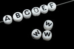 6mm Glass "W" Alphabet Bead #ADB223