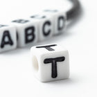 6mm Plastic "T" Alphabet Bead #ADB320