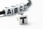 6mm Plastic "T" Alphabet Bead #ADB320