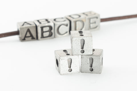 Sterling Silver 15mm Greek Alphabet Block style Letter Charms