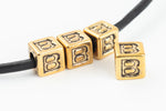 6mm Gold Plastic "B" Letter Cube #ADB802