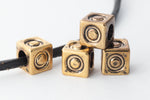 6mm Gold Plastic "O" Letter Cube #ADB815