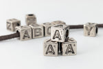 6mm Silver Plastic "A" Letter Cube #ADB901