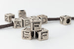 6mm Silver Plastic "F" Letter Cube #ADB906