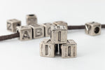 6mm Silver Plastic "I" Letter Cube #ADB909