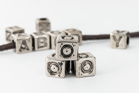 6mm Silver Plastic "O" Letter Cube #ADB915