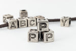 6mm Silver Plastic "P" Letter Cube #ADB916