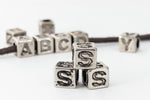 6mm Silver Plastic "S" Letter Cube #ADB919