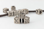 6mm Silver Plastic "X" Letter Cube #ADB924